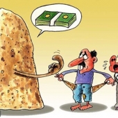 کاریکاتور افزایش قیمت نان