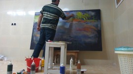 <p dir="RTL">
	مرتضی کریمی طلب هنرمند نقاش سبزواری به تازگی نمایشگاه نقاشی باغ انار را در گالری سپنج راه اندازی کرده است</p>
