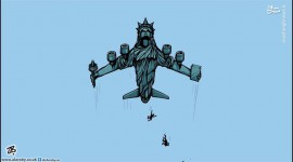 عماد حجاج هنرمند اردنی نوشت: سقوط افغان‌ها از هواپیمای آمریکایی، سقوط اخلاقی جدید آمریکاست.